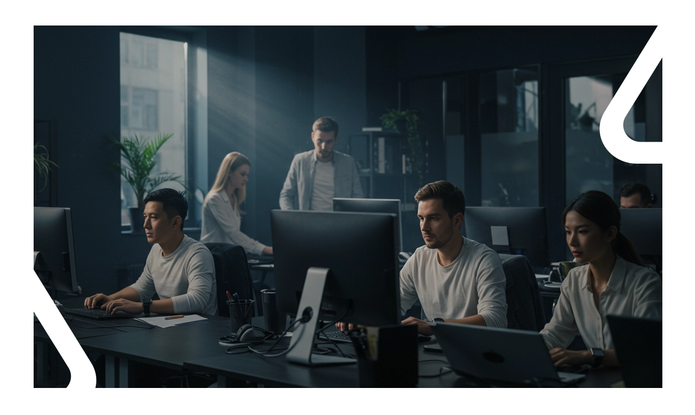 Colaboradores trabalhando